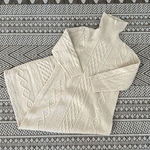 Ralph Lauren hand knit alpaca wool cable knit sweater dress medium EUC